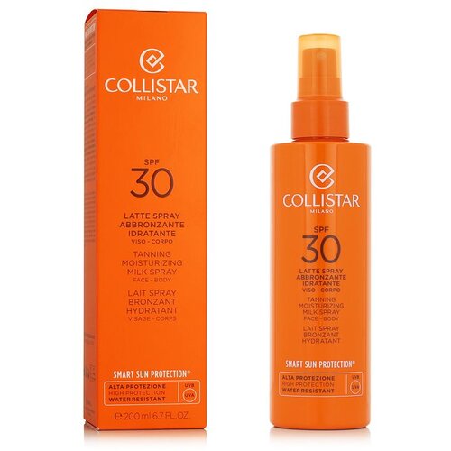 Collistar smart sun protection tanning moisturizing milk spray SPF30 sprej za za&amp;scaron;čito pred soncem za telo in obraz 200 ml Slike