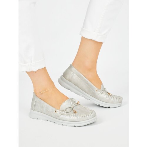 SEASTAR Silver comfortable faux leather loafers Slike