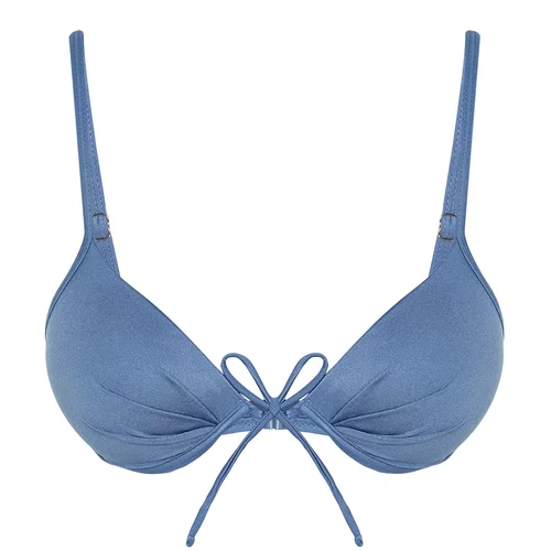 Trendyol Blue Balconette Push Up Bikini Top