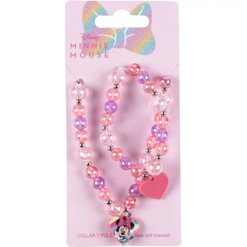 Disney Minnie Necklace and Bracelet set za otroke 2 kos