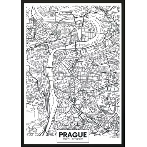 DecoKing Plakat Map Prague, 70 x 50 cm