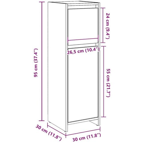 vidaXL Kopalniška omarica starinski les 30x30x95 cm iverna plošča Cene