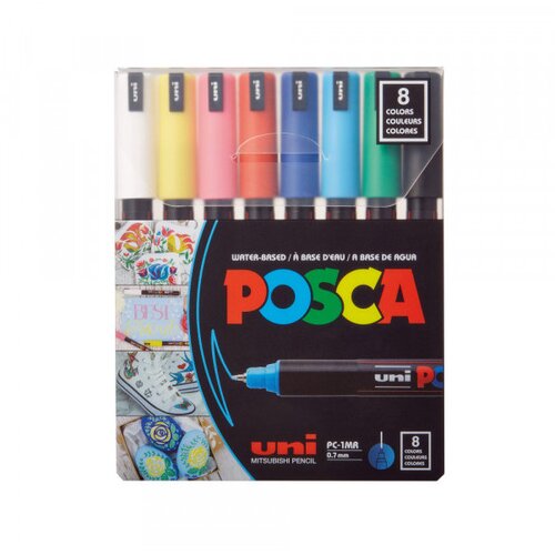  Marker Uni SET PC-1MR POSCA /0.7mm 8 KOM osnovne boje Cene