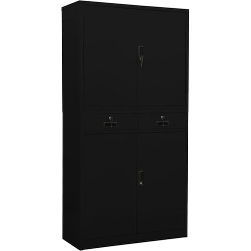  Uredski ormarić crni 90 x 40 x 180 cm čelični Cijene