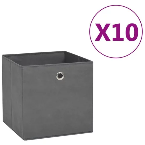  Škatle 10 kosov netkano blago 28x28x28 cm sive