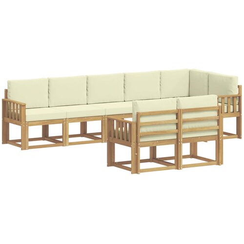 vidaXL Zunanja garnitura za sedenje 8 pcs Bela in krem Poliester, (5000270150) Cene