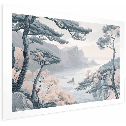  Plakat - Blue Coast in Delicate Colors 60x40 Bez okvira Cene