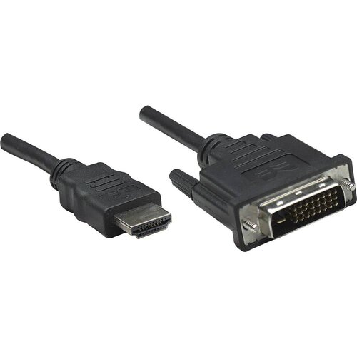 Manhattan HDMI / DVI Priključni kabel [1x Muški konektor HDMI - 1x Muški konektor DVI, 24 + 1 pol] 1 m Crna Cijene