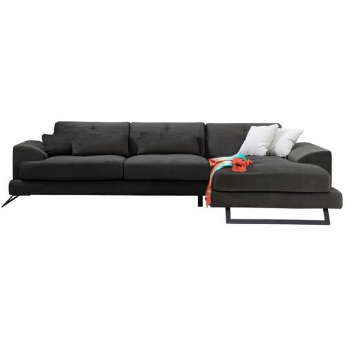 Balcab Home Tamno siva kutna garnitura (s desnim kutom) Frido &amp;ndash; Slike