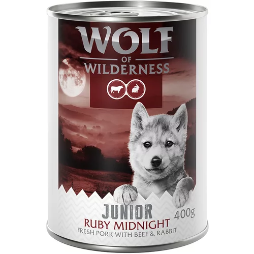 Wolf of Wilderness Junior 6 x 400 g - "Red Meat" Ruby Midnight