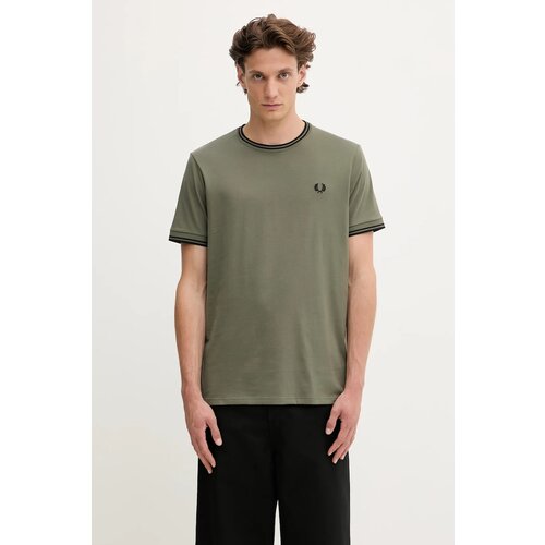Fred Perry Majice s kratkimi rokavi TWIN TIPPED T-SHIRT Zelena Slike