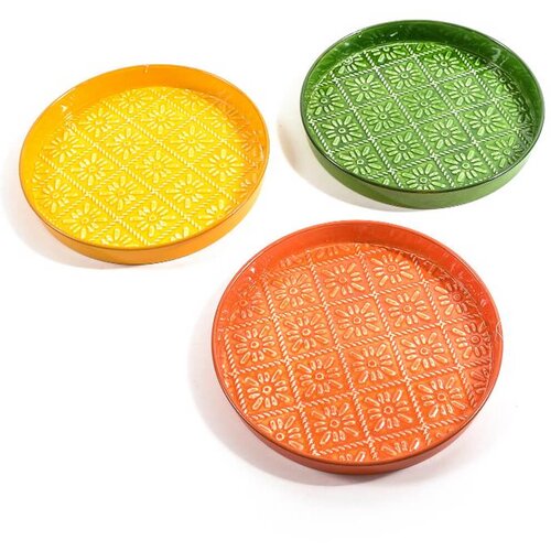 Mhome Pladenj Retro 20,5cm / okrogel / več barv / kovina, (5000199844) Slike