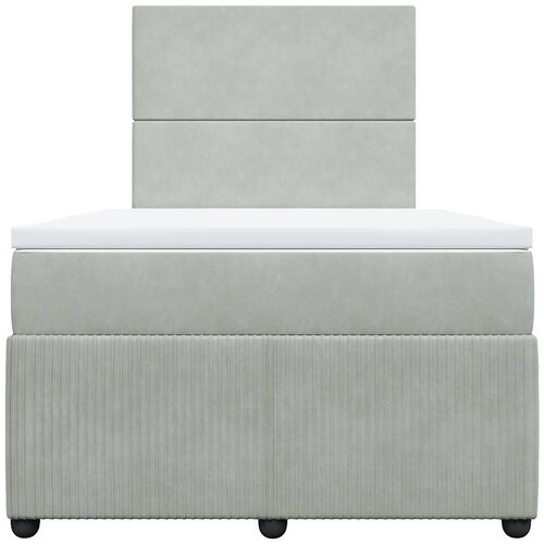 Box spring krevet s madracem svjetlosivi 120x200 cm bar&amp;scaron;unasti Slike