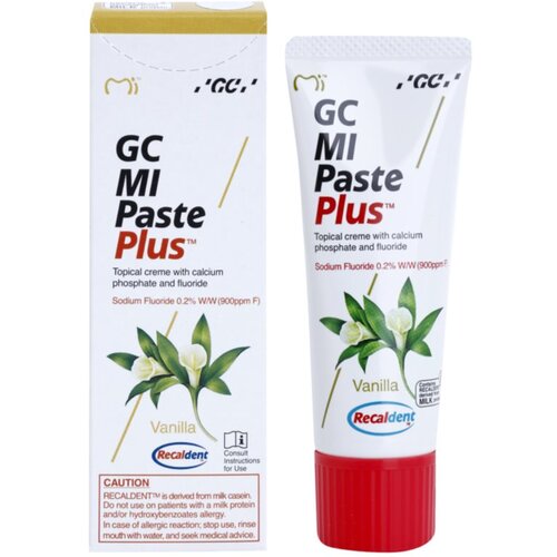 Gc MI Paste Plus remineralizacijska za&amp;scaron;čitna krema za občutljive zobe s fluoridom okus Vanilla 35 ml Slike
