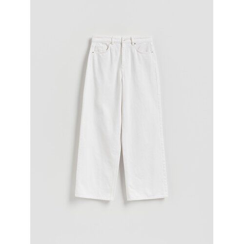 Reserved Wide leg traperice - bijela Cijene