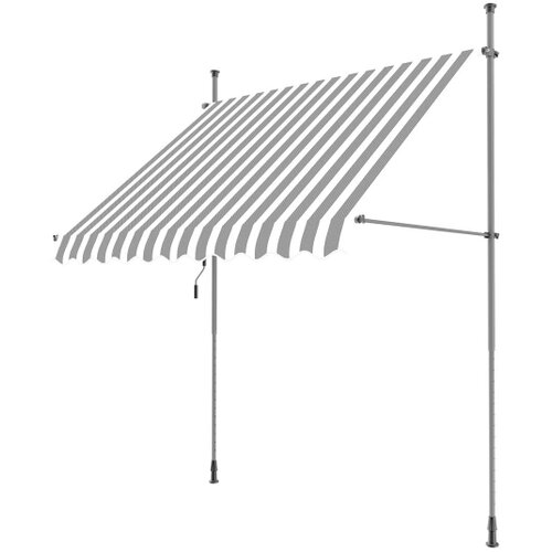 Merkur balkonska tenda M1510, 250x130 cm, sivo-bela Cene