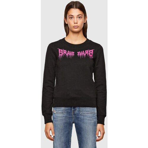 Diesel Sweatshirt - FAMOUS black with pink inscription Cene
