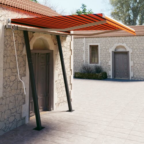 vidaXL automatska tenda na uvlačenje 3,5 x 2,5 m narančasto-smeđa Cijene