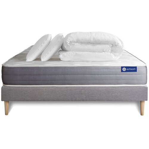 ACTISOM Kompletni paket za posteljo - Vzmetnica 140x190 cm + Vzmetni boksi z letvami (komplet) + 2 vzglavnika + Prevleka - Actilatex Dream, (21613477) Cene