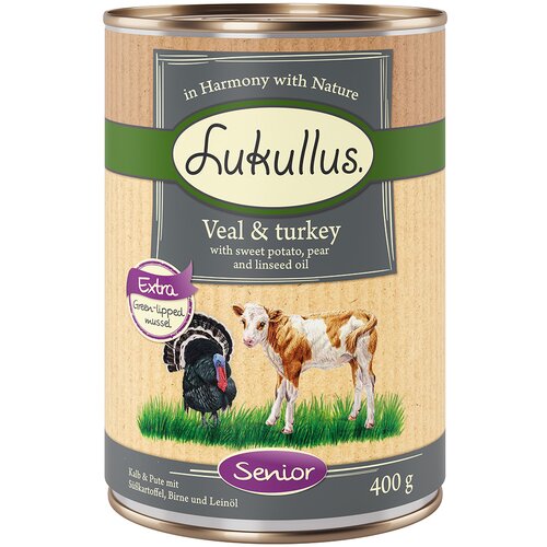 Lukullus Naturkost Senior bez žitarica - 6 x 400 g Slike