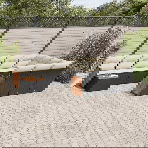 vidaXL 11-dijelni set vrtnih sofa od poliratana s jastucima crni Cijene