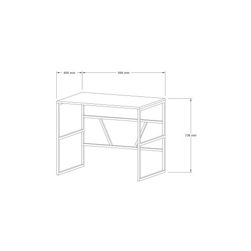Hanah home Radni sto 90x60​​x74cm Hrast Slike