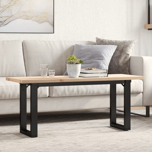  Stolić za kavu O-oblika 110x40x45,5 cm od borovine i čelik Cijene