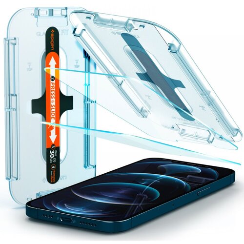 Spigen KALJENO STEKLO GLAS.TR EZ FIT ZA IPHONE 12 PRO MAX 2-PAKET, (22004487) Cene