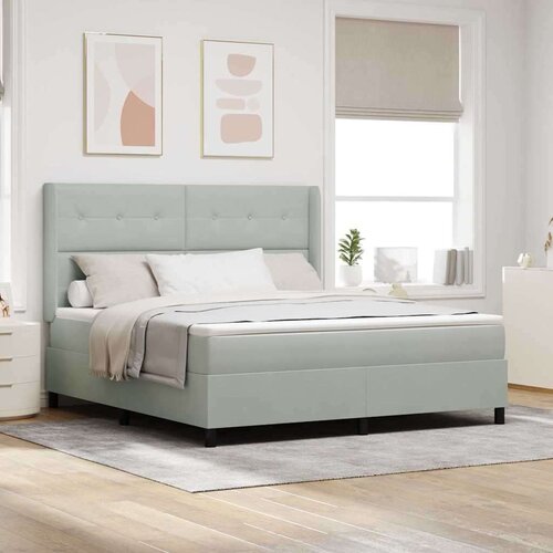 Box spring krevet Svijetlo siva 180 x 200 cm Baršun Cene