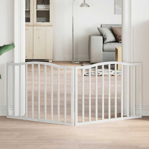 vidaXL Vrata za pse zložljiva 2 panela bela 160 cm topolovina Cene