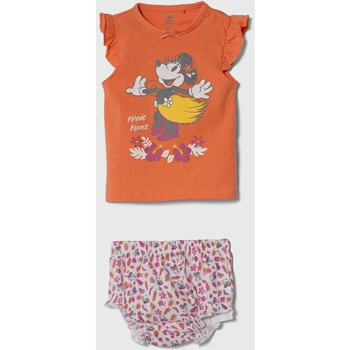 Zippy Bombažna pižama za dojenčke oranžna barva