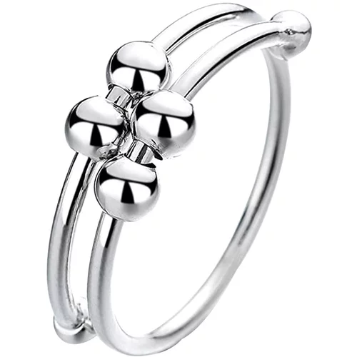 INF Antistresni prstan nastavljiv bakreno srebrn Silver, (21237926)