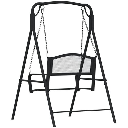  Klupa za ljuljanje 124 cm crna čelična Slike
