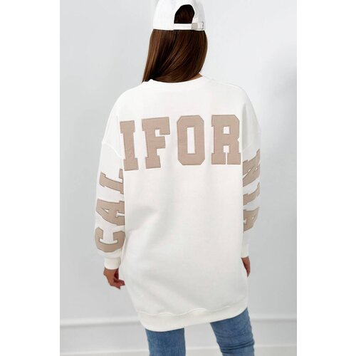 Kesi Insulated sweatshirt with California ecru inscription Slike