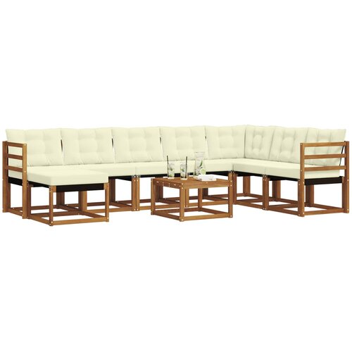  Set vanjskih sofa 9 kom. Prirodna i krem Slike