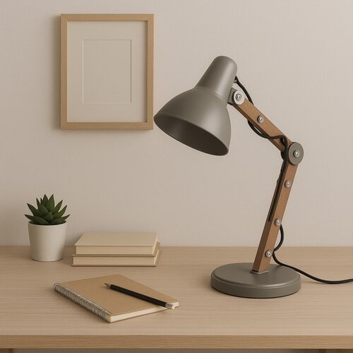  ONLI - Stona lampa ARCHITETTO 1xE27/22W/230V 62 cm siva/braon Slike