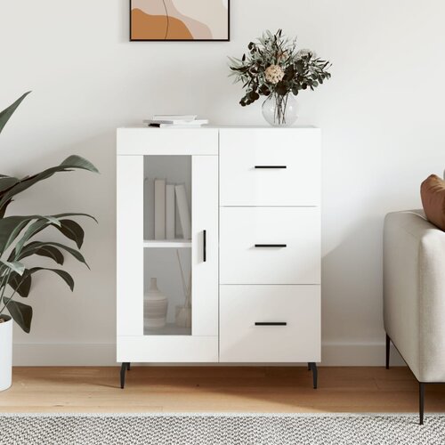 The Living Store Komoda visok sijaj bela 69,5x34x90 cm inženirski les - Komoda, (21661776) Slike