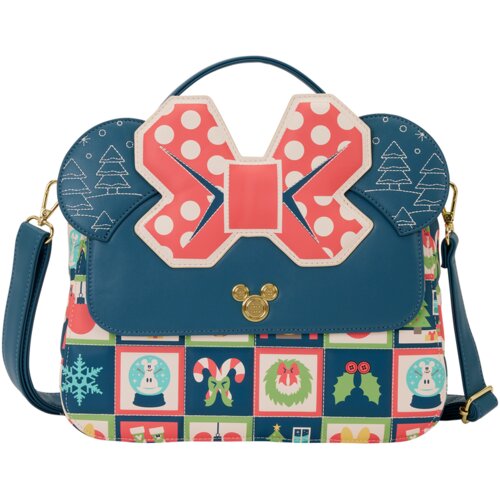 Mickey &amp;amp; Minnie Torbica za rame Loungefly Disney Mickey Holiday, 29 x 7,6 x 21 cm Slike