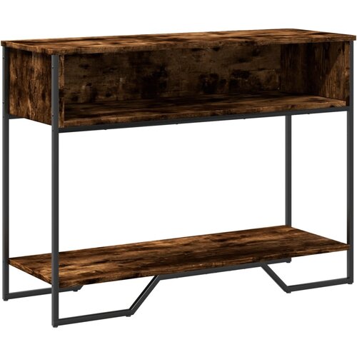 Maison Chic konzolna miza - miza ob steni dimljen hrast 100x35x74,5 cm inženirski les, (21786275) Cene