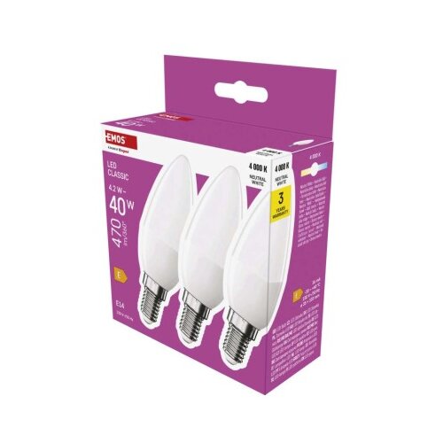  LED žarnica Classic Candle / E14 / 4,2 W (40 W) / 470 lm / Nevtralna bela 3/1 Slike