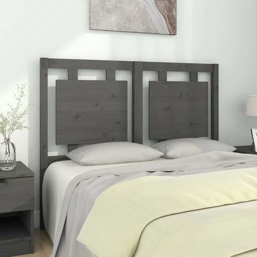  Uzglavlje za krevet sivo 125 5 x 4 x 100 cm od masivne borovine