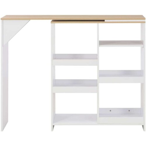 VidaXL barski stol s pomičnom policom bijeli 138 x 39 x 110 cm Slike