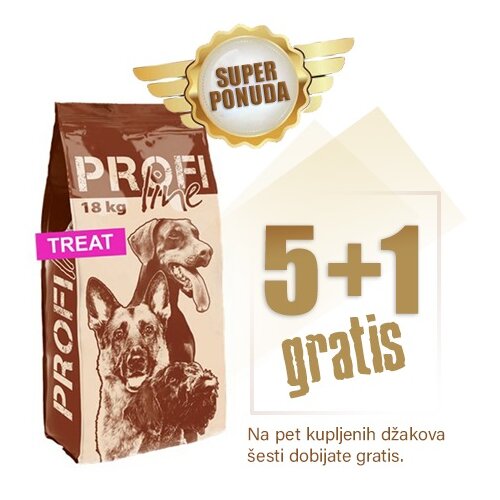 Profi Line 18kg TREAT 108kg - 5+1 džak gratis - granule 23/13 - hrana za odrasle pse Cene