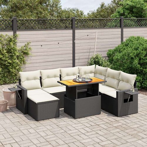  8-dijelni set vrtnih sofa od poliratana s jastucima crni Cijene