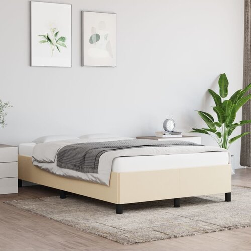 VidaXL Posteljni okvir krem 120x200 cm blago Slike