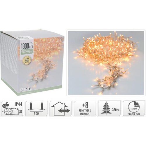  BOŽIĆNA RASVJETA CLUSTER 1800LED EXTRA TOPLA BIJELA Cijene