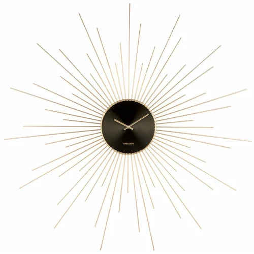 Karlsson stenska ura v črni in zlati barvi Peony, ø 95 cm