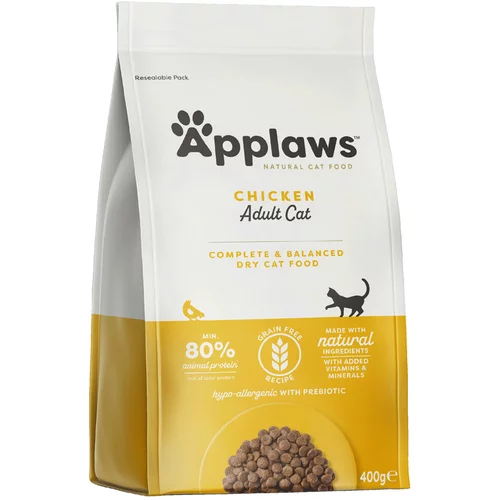 Applaws 300 + 100 g gratis! suha mačja hrana 400 g - Adult s piščancem