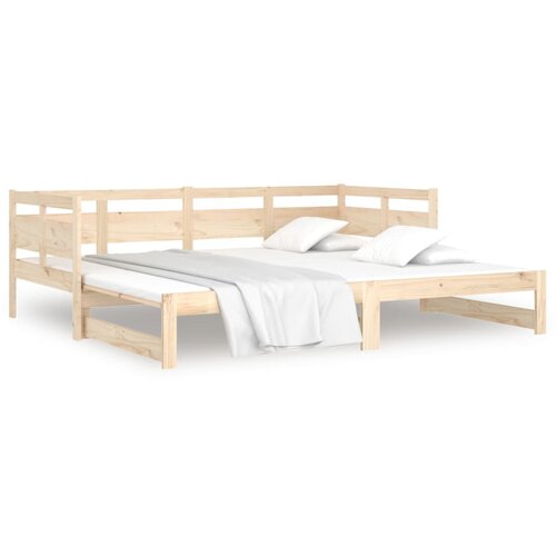  Dnevni ležaj na izvlačenje 2 x (90x200) cm od masivne borovine Slike