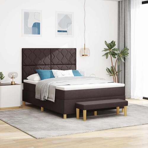  Krevet s opruga kutije Tamno smeđa 200 x 140 cm tkanina Cijene